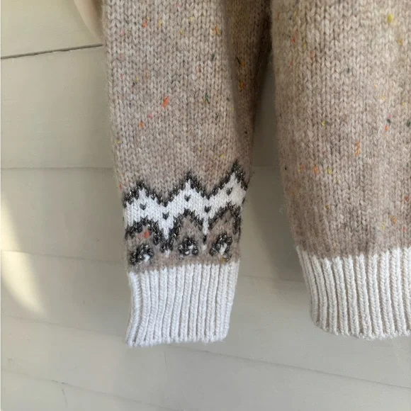 Pilcro For Anthropologie Ribbed Turtleneck Fair Isle Sweater Size Small - Picture 10 of 12